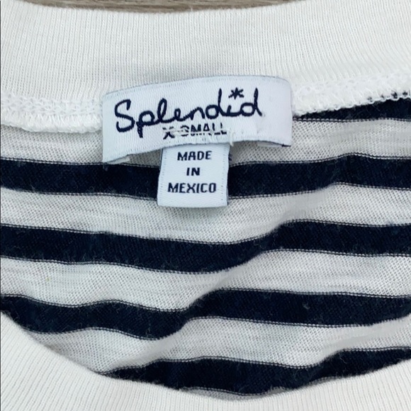 ❤️ Splendid Classic Navy and White Striped T-shirt NWOT - Picture 2 of 7